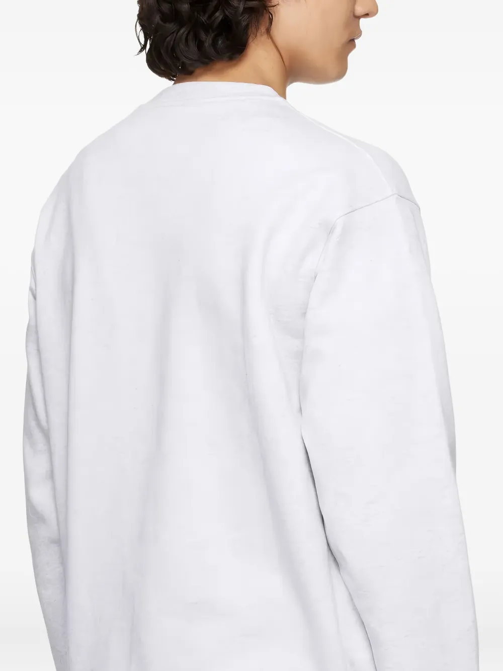 Dime Small-logo Crew-neck Sweatshirt In White