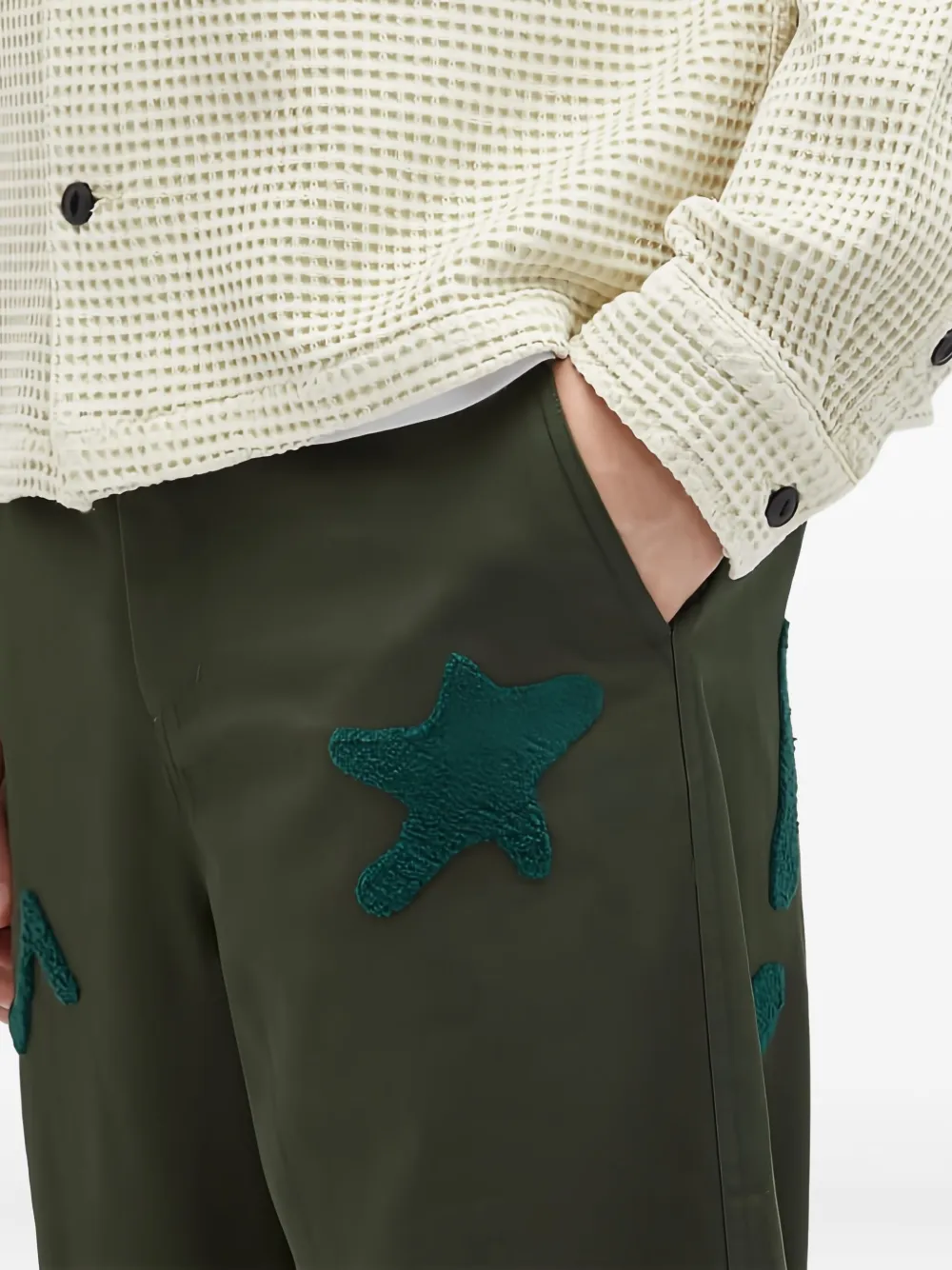 Brain Dead Chenille-embroidered Trousers In Green