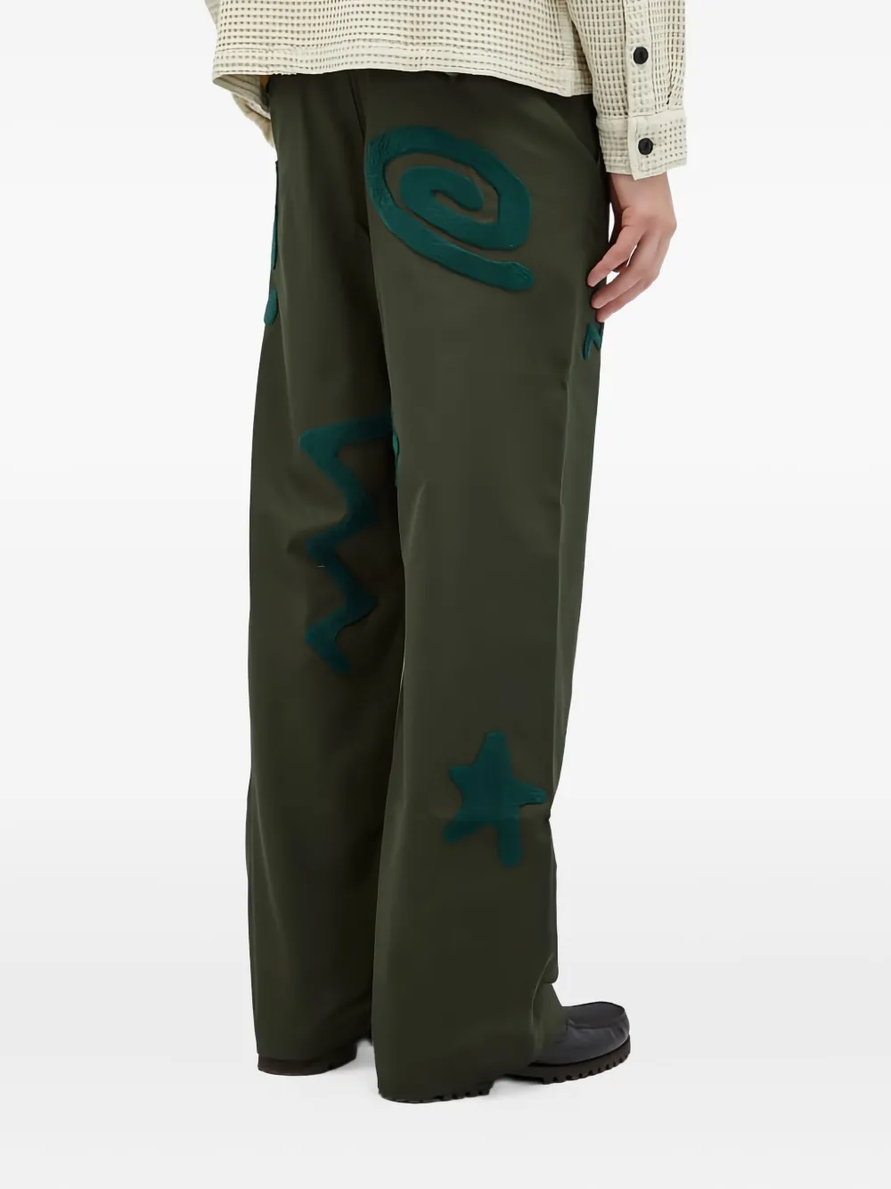 Brain Dead Chenille-embroidered Trousers In Green