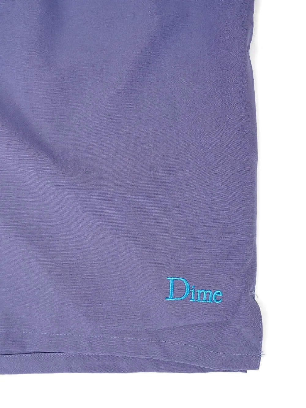 Dime Embroidered-logo Side-split Shorts In Purple