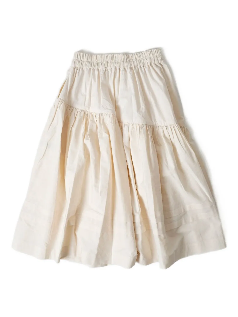 STORY mfg. Rok met A-lijn en elastische taille - Beige