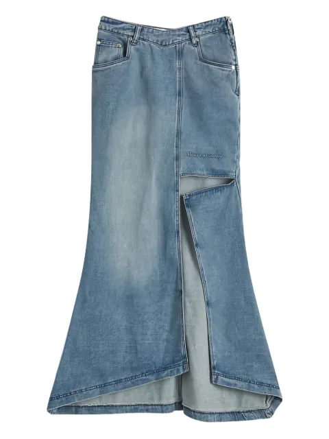 House of Sunny asymmetric fishtail denim skirt