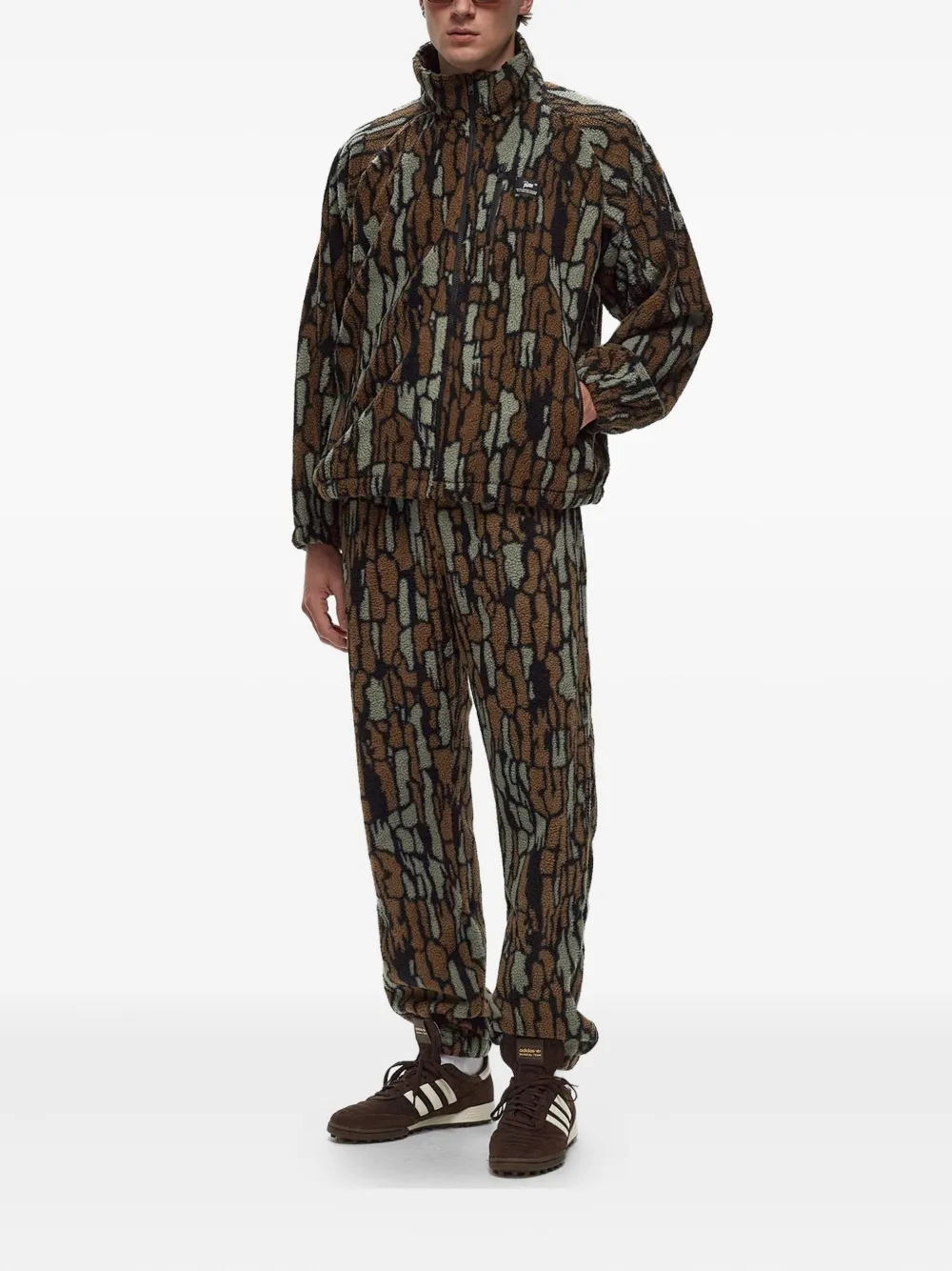 Patta Fleece Bark-print Jacket In Multi