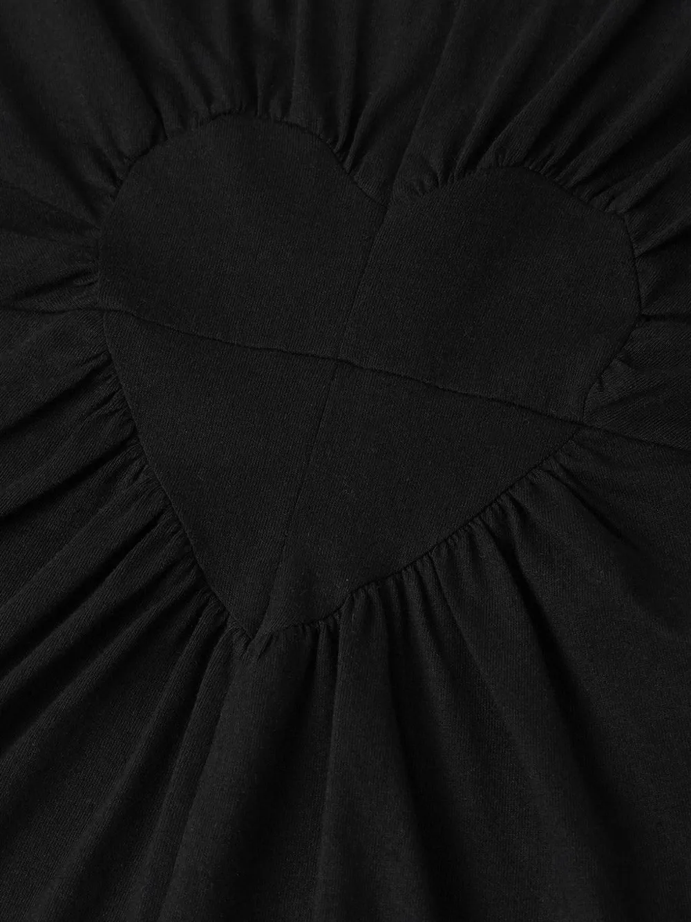Coperni Heart Gathered T-shirt In Black