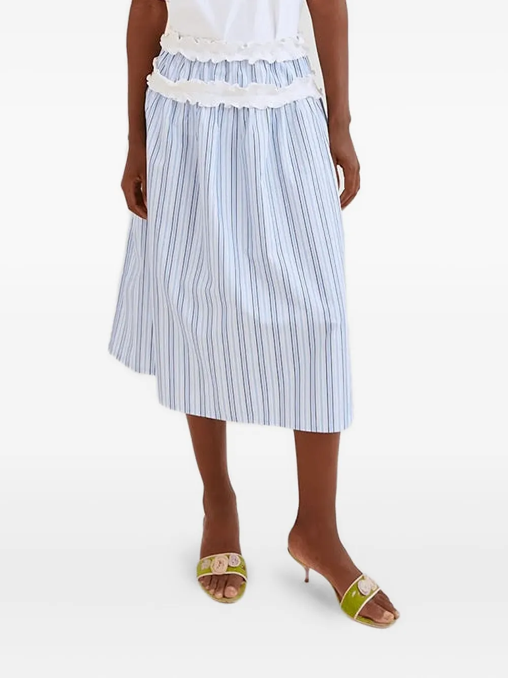 OpéraSPORT striped ruffled skirt | Blue | Image 1