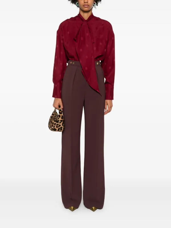 Elisabetta Franchi Pleated button-detailing Straight