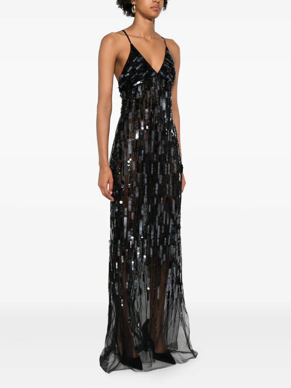 Elisabetta Franchi Jurk verfraaid met pailletten Zwart