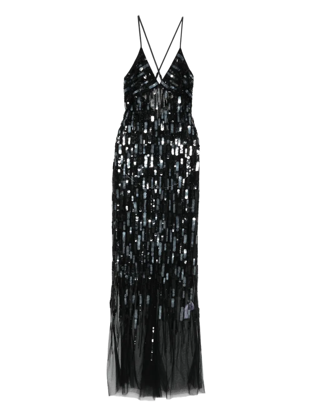 Elisabetta Franchi Sequin Embellished Dress In Black