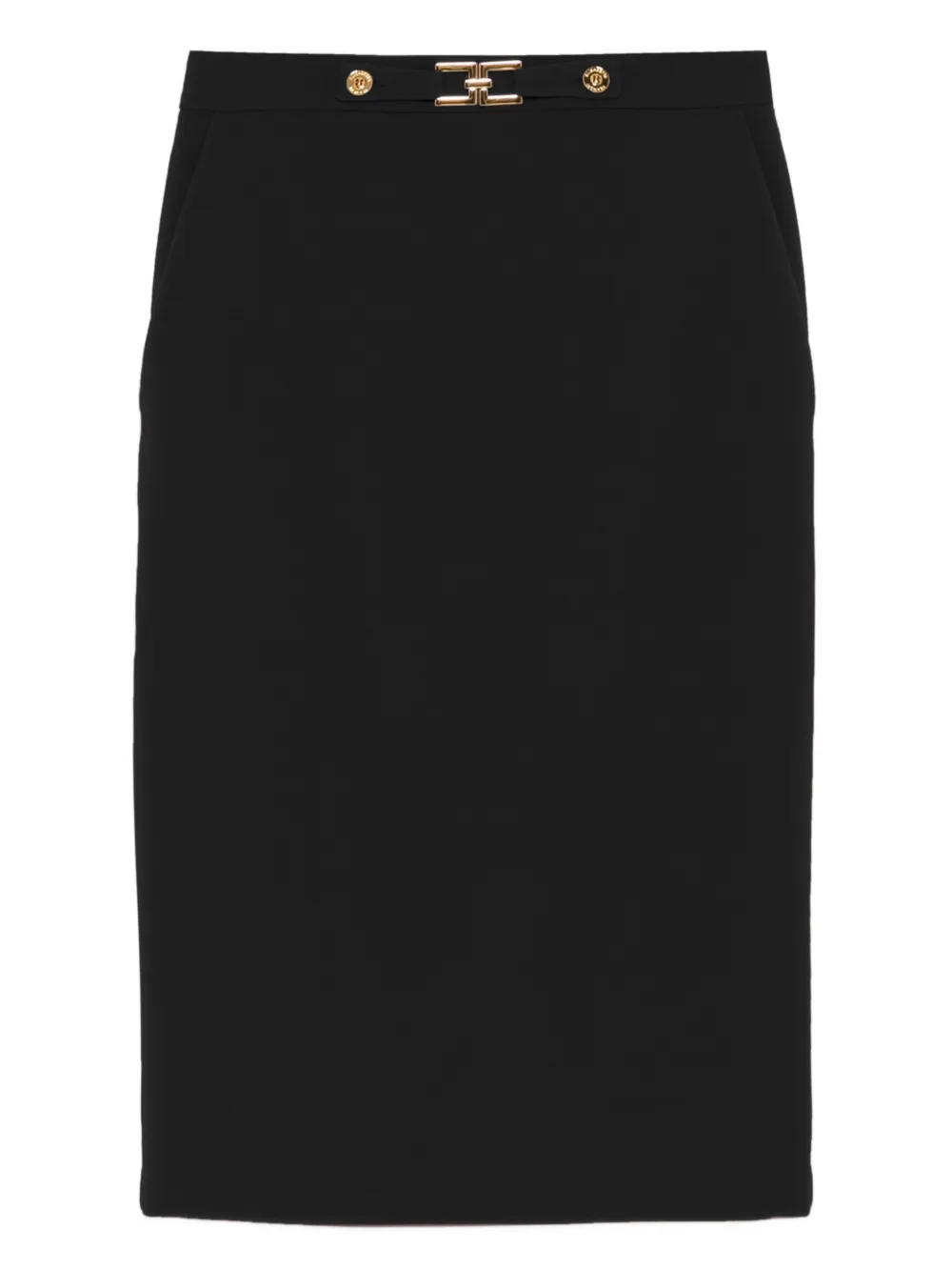 Elisabetta Franchi jewel logo midi skirt | Black | Image 1