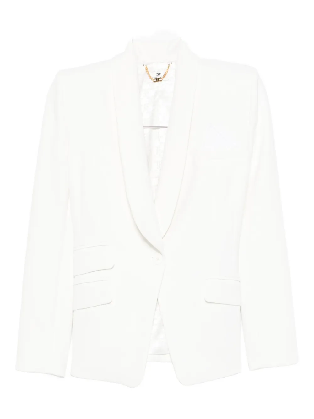 Elisabetta Franchi Linen-blend Gabardine Jacket In White