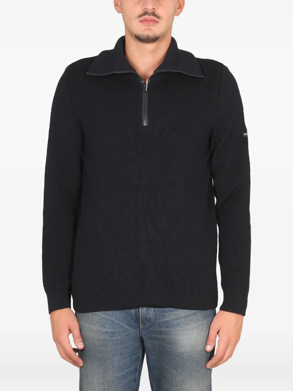 Saint James zip-collar sweater - Blau