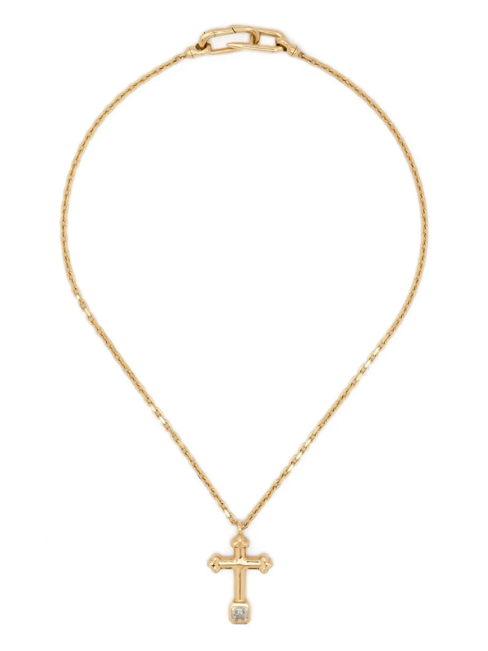 Uniform Object 18kt Yellow Gold Cross Diamond Necklace In Gold