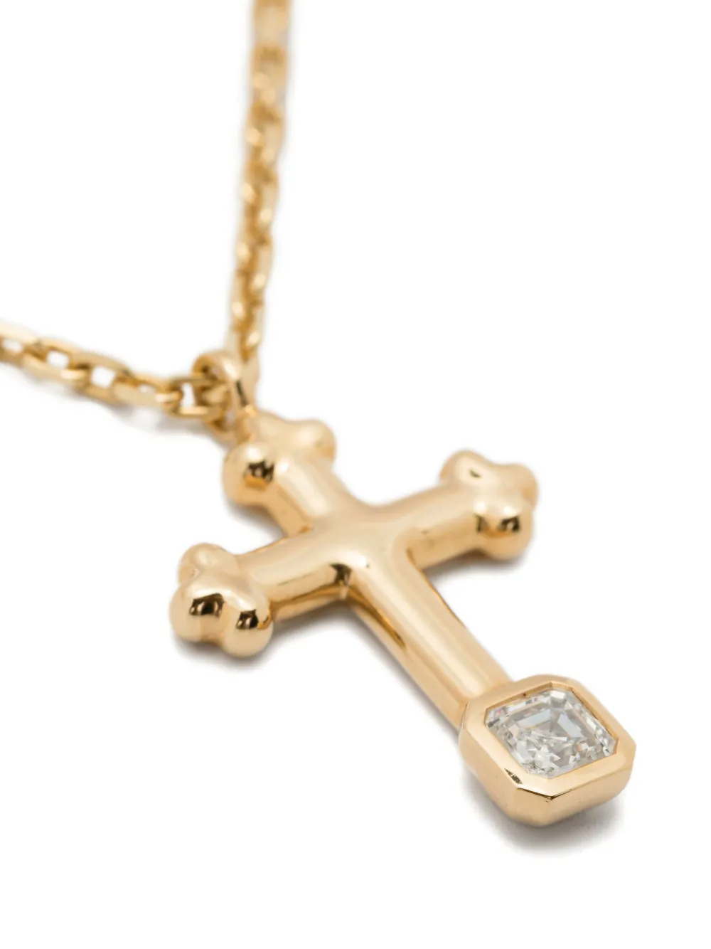 Uniform Object 18kt Yellow Gold Cross Diamond Necklace In Gold