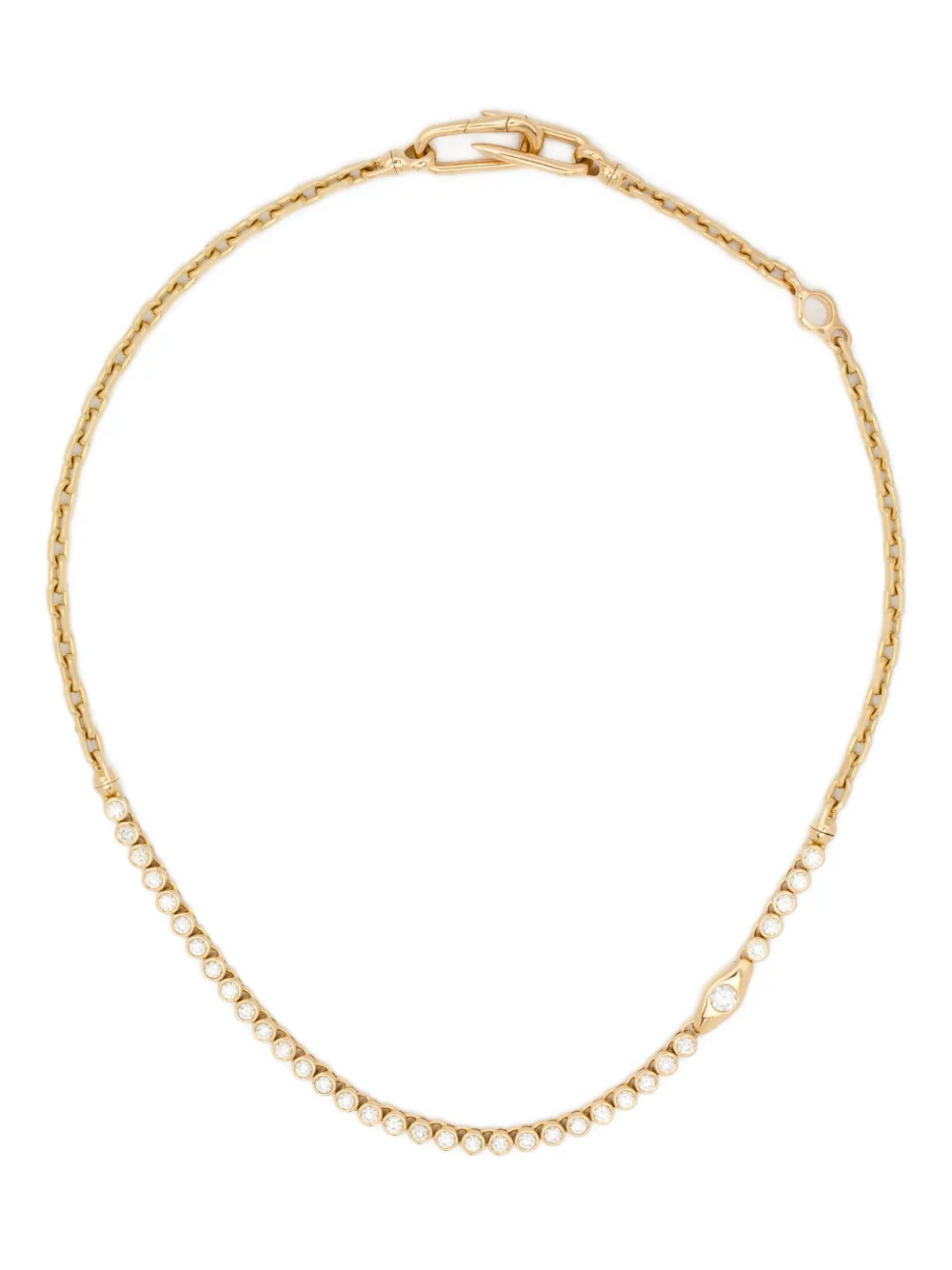 Uniform Object 18kt Yellow Gold Vessel Tennis Diamond Necklace In Gold