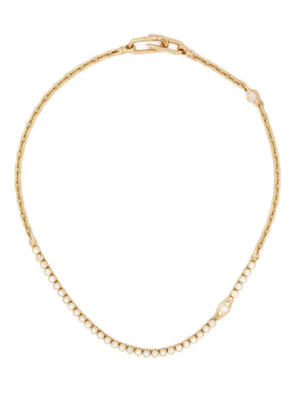 Uniform Object 18kt Yellow Gold Vessel Tennis Diamond Necklace