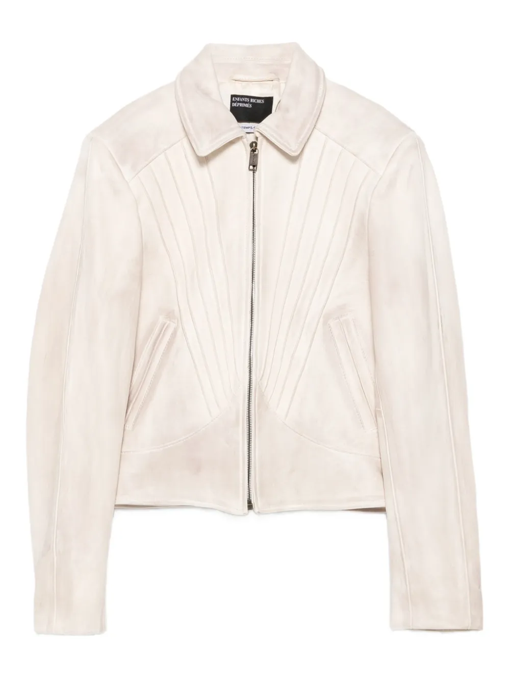 pleated lambskin jacket