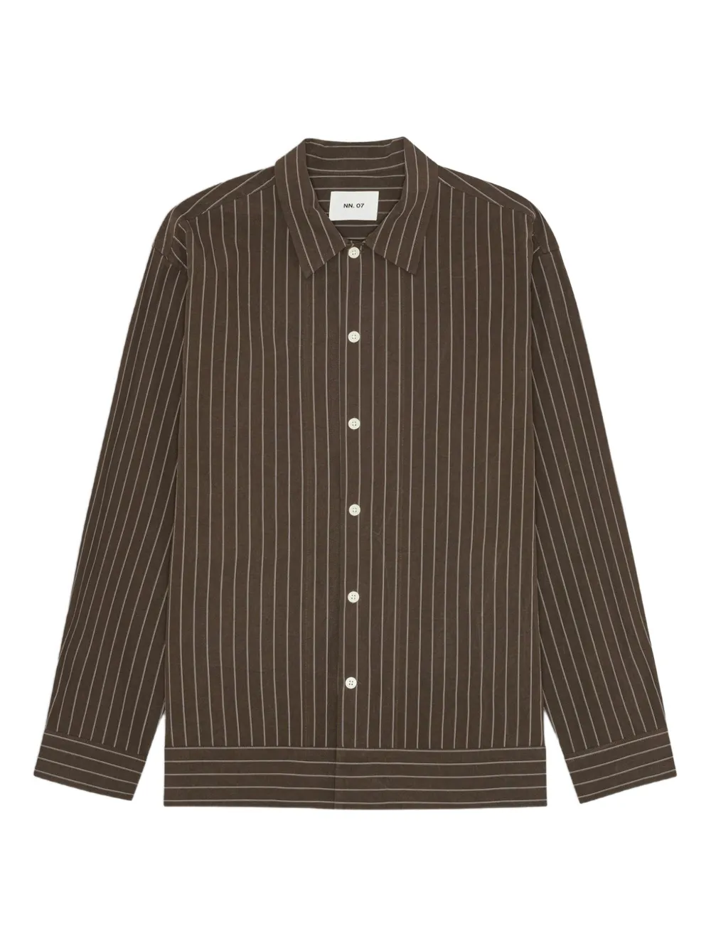 NN07 stripe-pattern shirt | Brown | Image 1