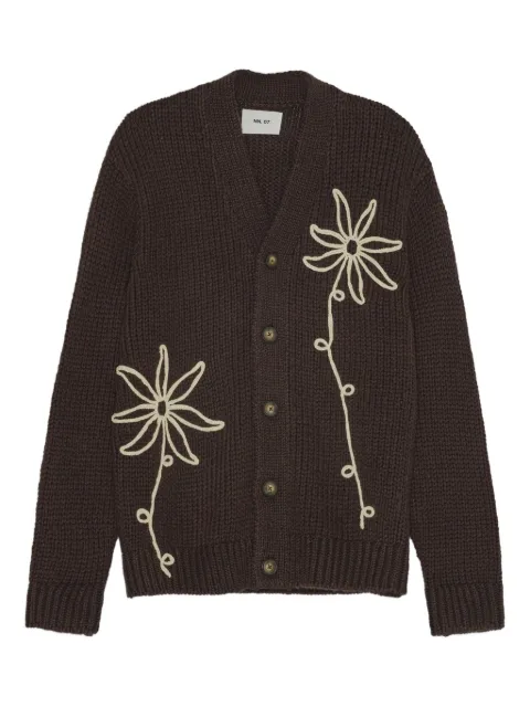 NN07 flower-embroidered button cardigan