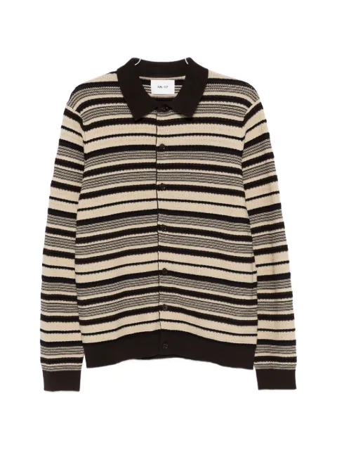 NN07 Nolan LS Polo 60016 striped-detail cardigan