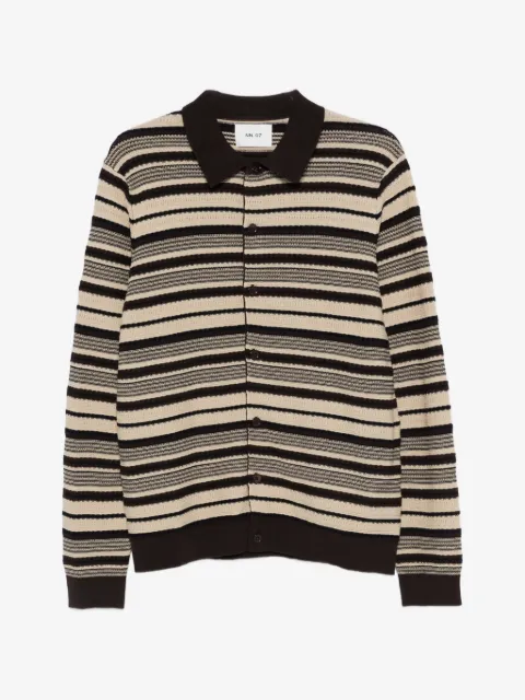 NN07 Nolan LS Polo 60016 kofta med randig detalj