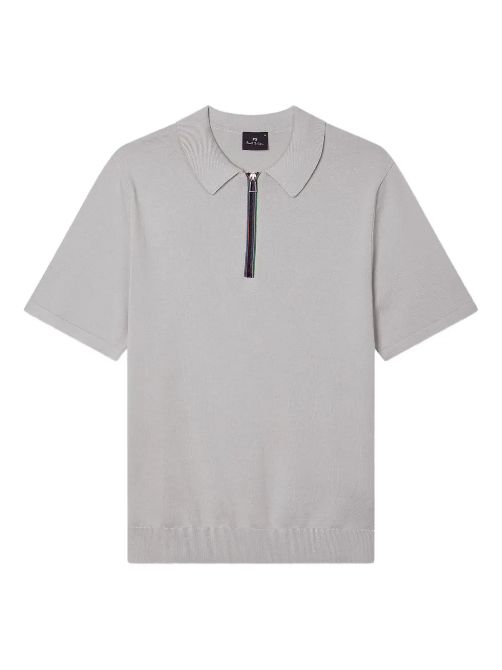 PS Paul Smith Polo Sports Stripe con zip - Grigio