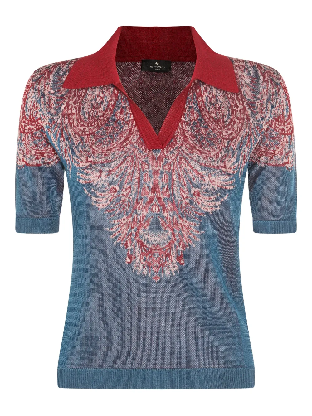 ETRO Poloshirt met paisley-print Blauw