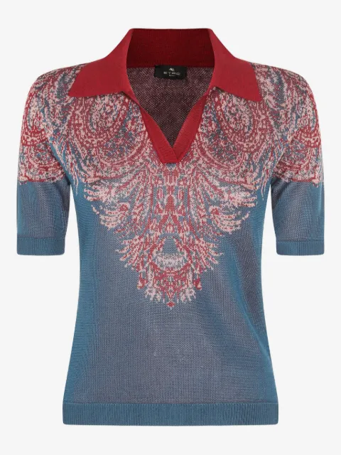 ETRO playera tipo polo con estampado de cachemira