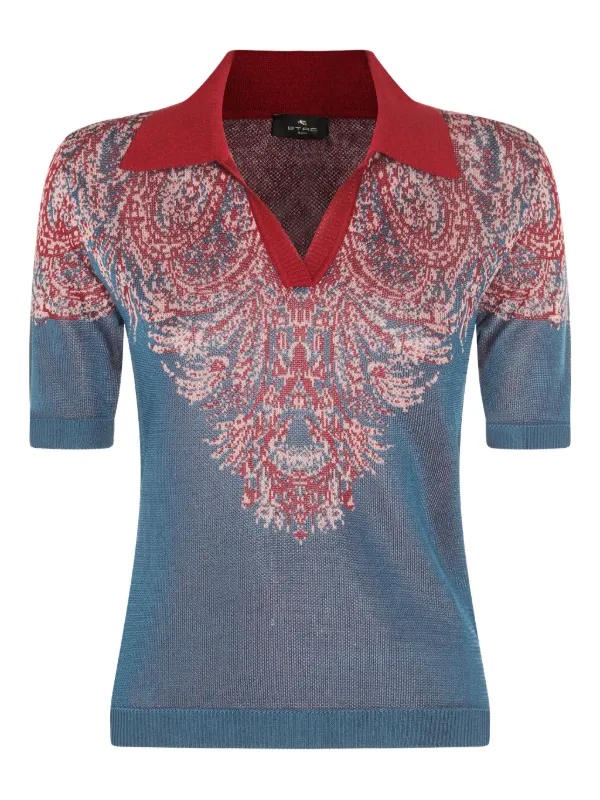 極美品✨ETRO ペイズリー 柄 ポロシャツ 総柄 マルチカラー 40 極美品✨ETRO ペイズリー 柄 ポロシャツ 総柄 マルチカラー 40