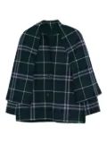 ALICIA AUDREY check button-down jacket - Green