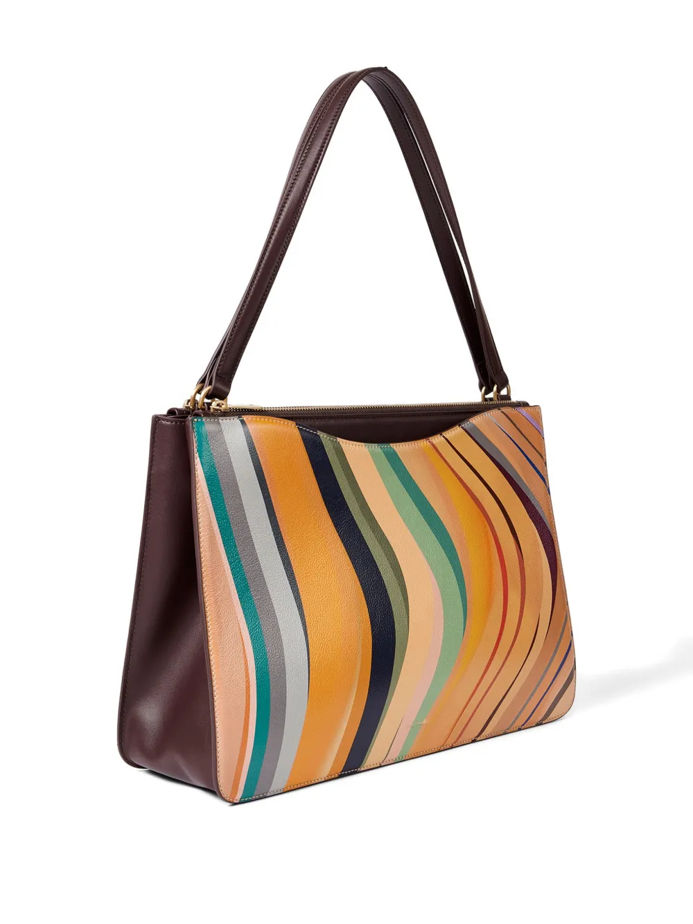 Paul Smith Dusky Swirl shopper met dubbele rits Geel