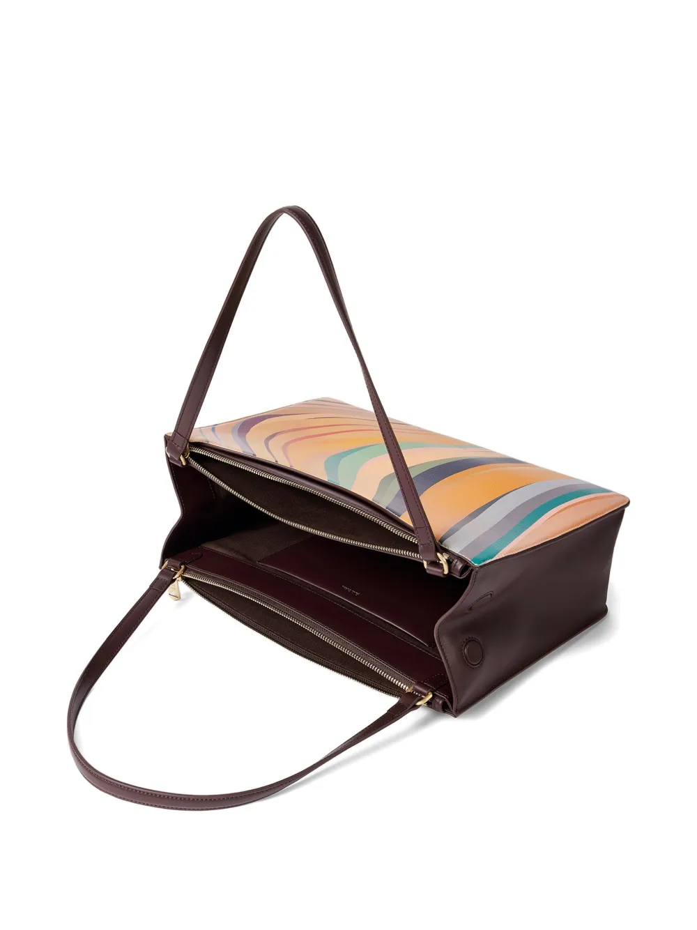 Paul Smith Dusky Swirl shopper met dubbele rits Geel