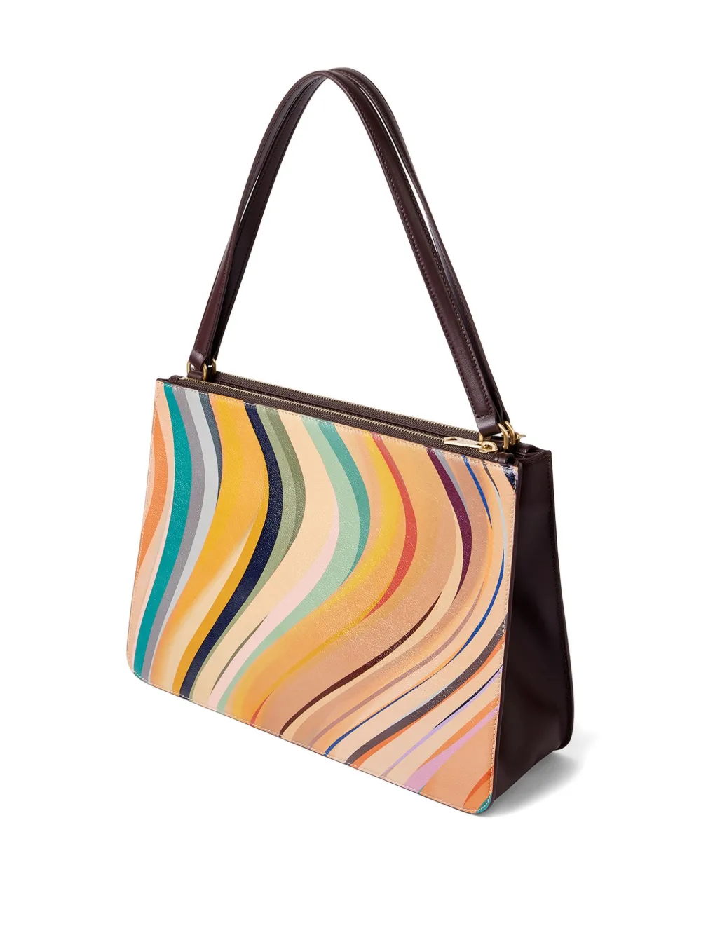 Paul Smith Dusky Swirl shopper met dubbele rits - Geel