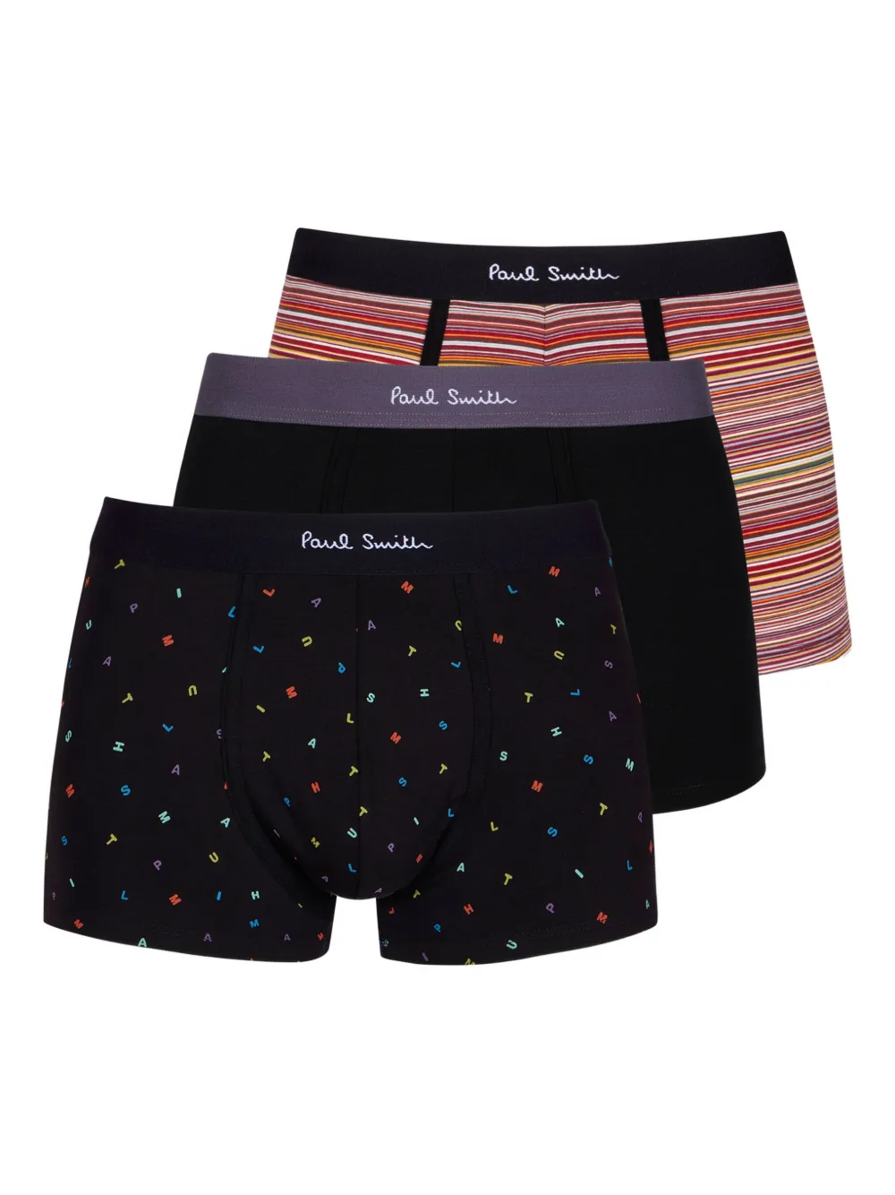 Paul Smith multicoloured elasticated boxer (pack of three) | Black | Image 1