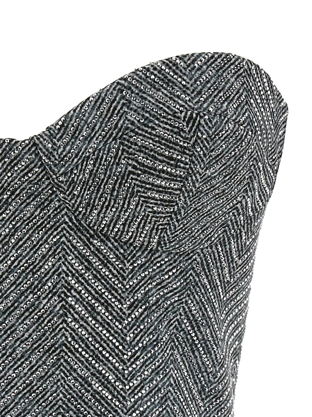 Ermanno Scervino Bustier met visgraatpatroon en stras Grijs