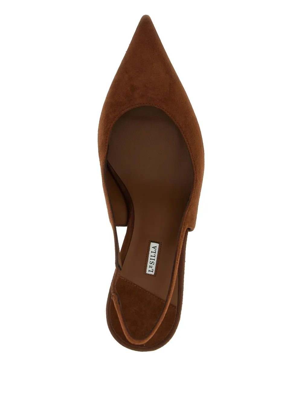 Le Silla 60 mm slingback pumps met puntige neus Bruin