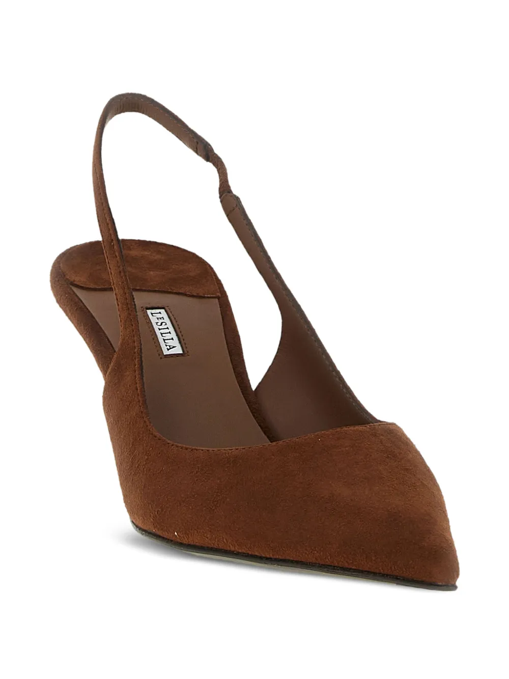 Le Silla 60 mm slingback pumps met puntige neus Bruin