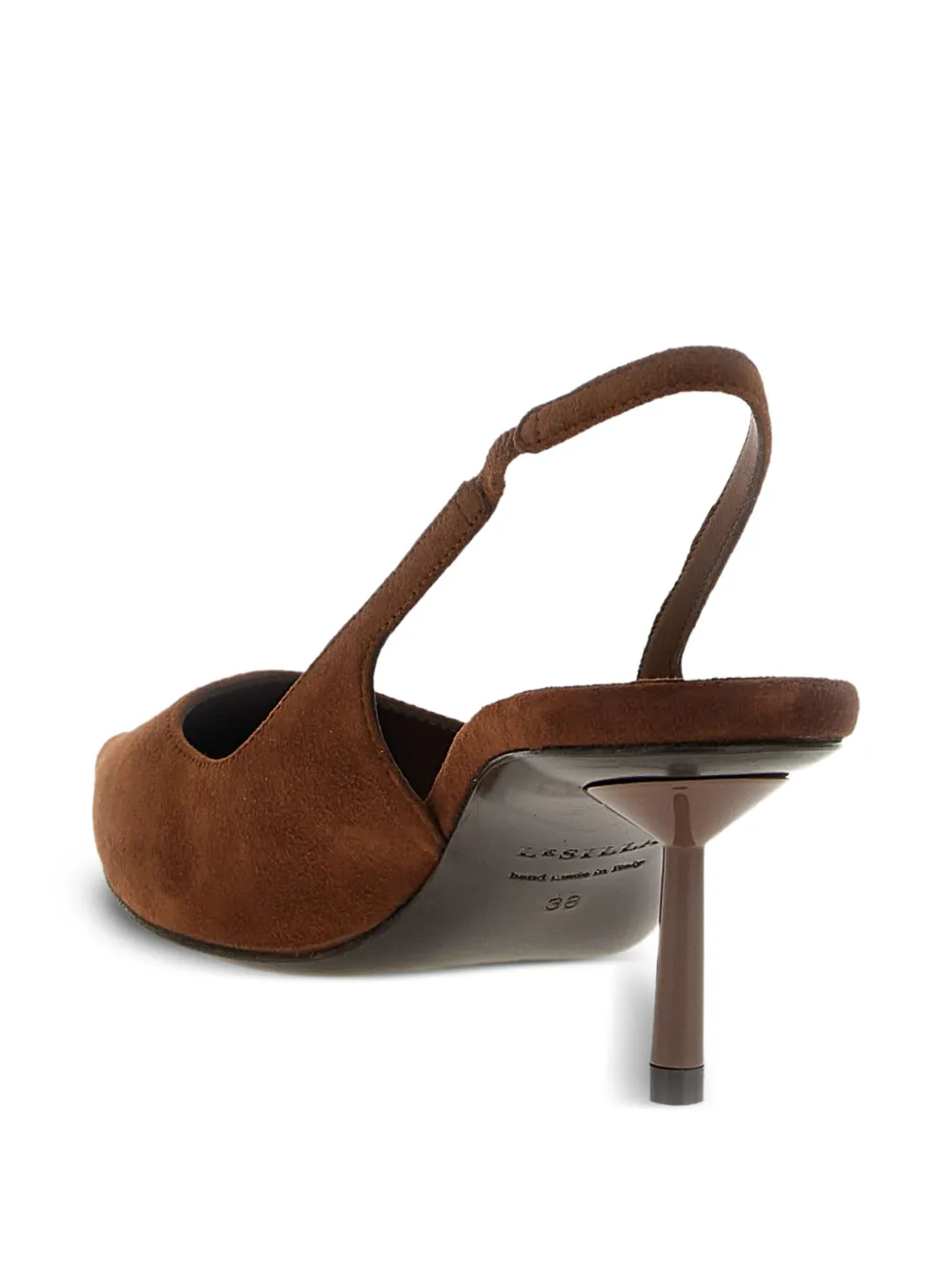 Le Silla 60 mm slingback pumps met puntige neus Bruin