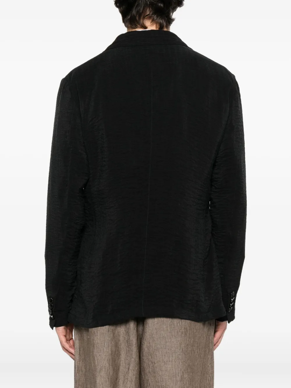 Giorgio Armani Blazer met enkele rij knopen Zwart