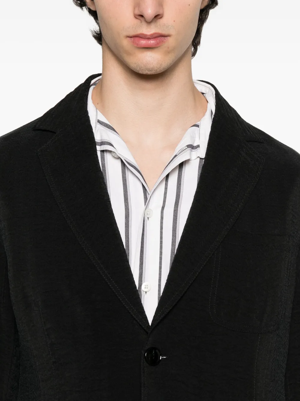 Giorgio Armani Blazer met enkele rij knopen Zwart