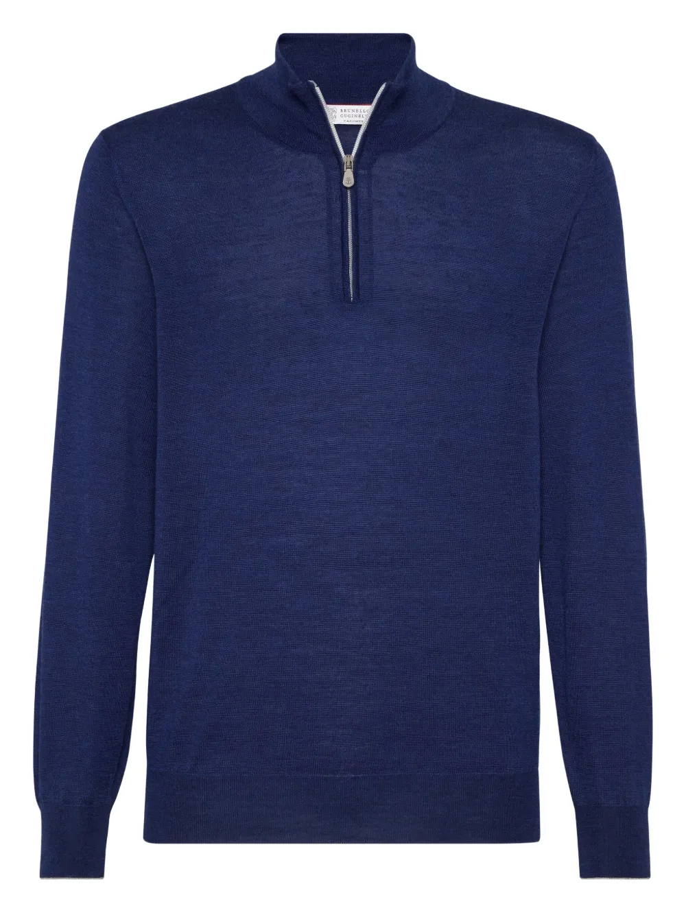 Brunello Cucinelli high-neck zip-up sweater Blauw