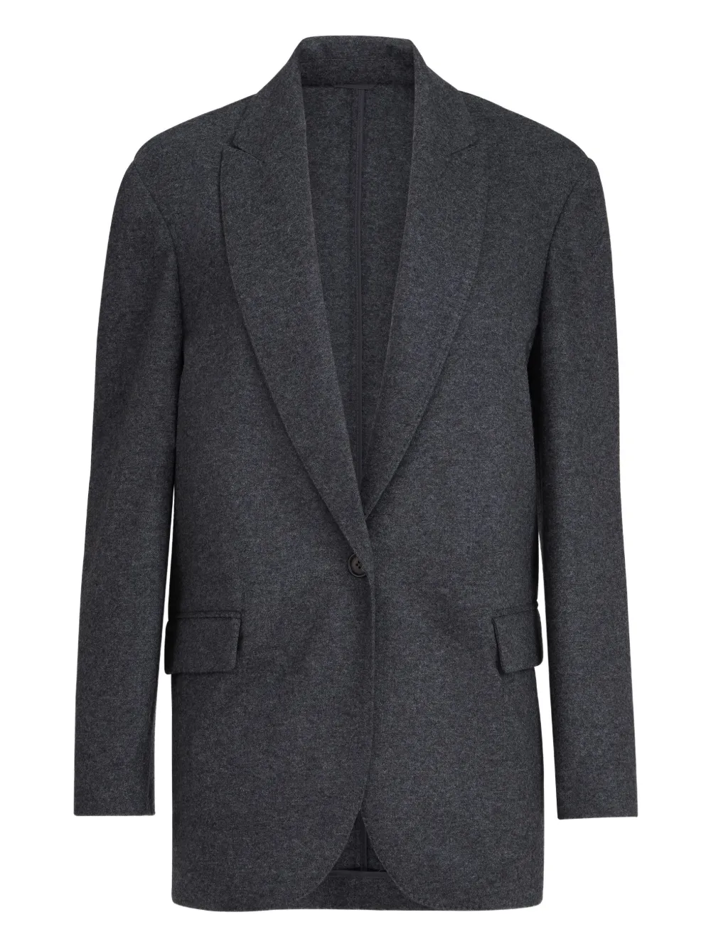 Brunello Cucinelli Cashmere Jersey Blazer With Monili In Gray