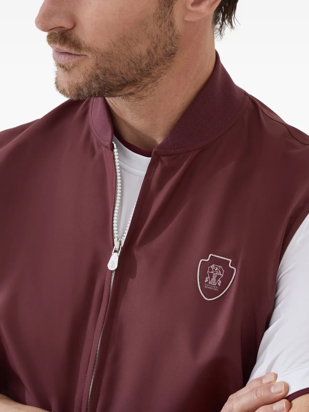 Brunello Cucinelli Spencer met rits en logo Rood