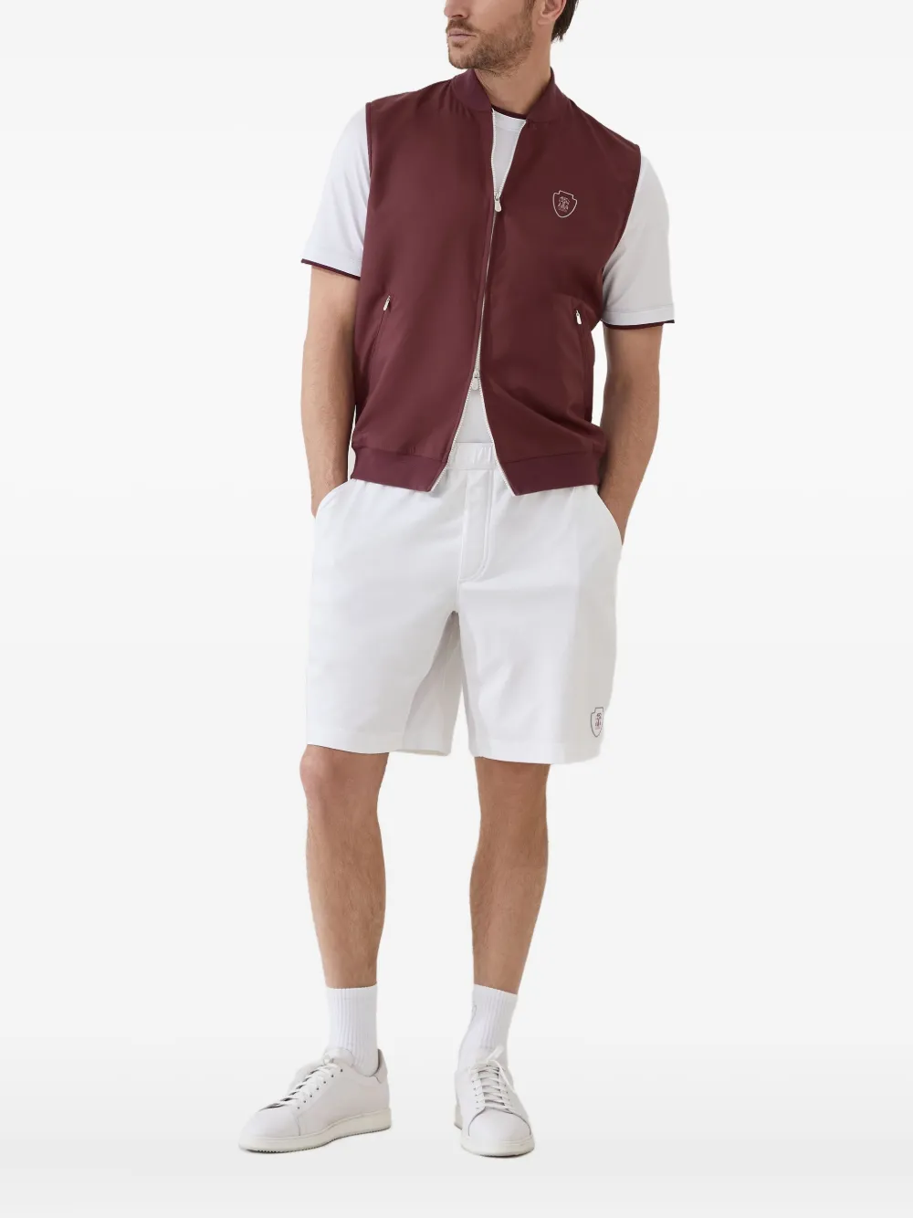 Brunello Cucinelli Spencer met rits en logo Rood