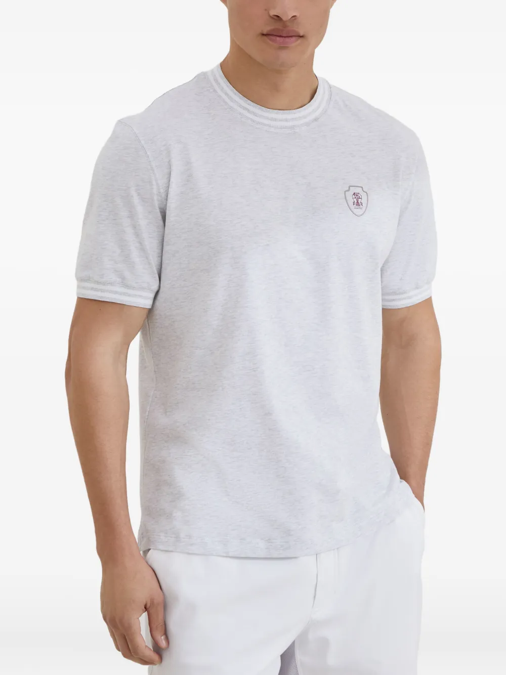 Brunello Cucinelli T-shirt met geborduurd logo Grijs