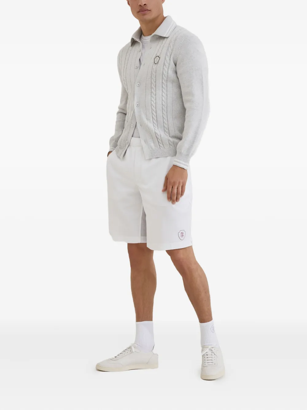 Brunello Cucinelli T-shirt met geborduurd logo Grijs