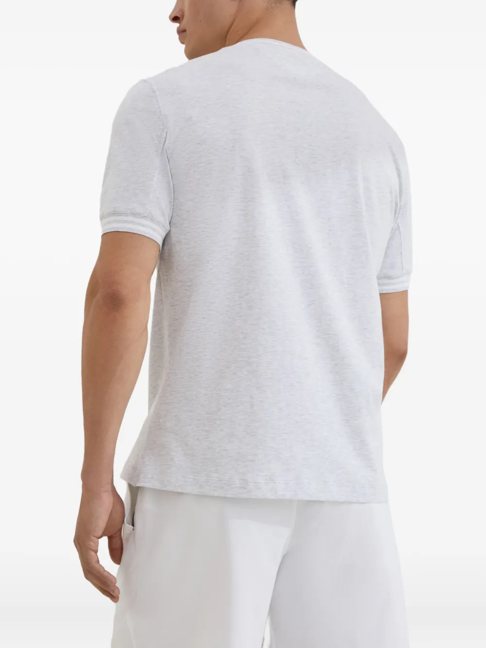 Brunello Cucinelli T-shirt met geborduurd logo Grijs