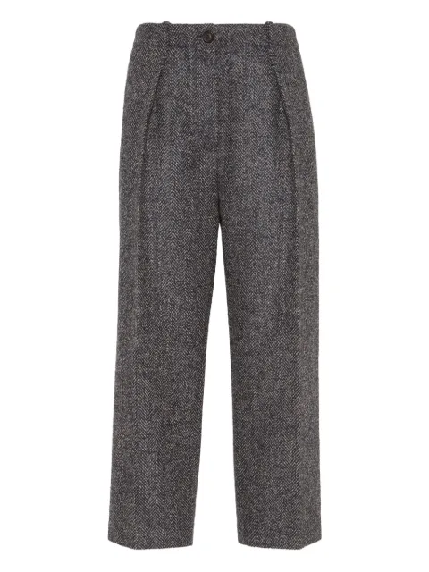 Brunello Cucinelli pantalones con pinzas y motivo de espiga