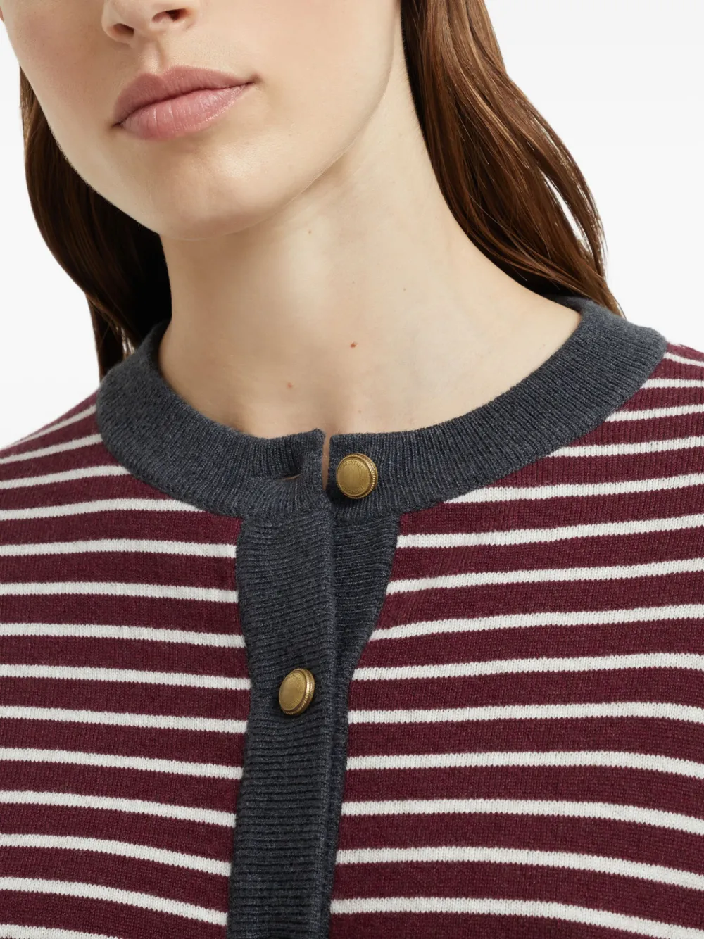 Brunello Cucinelli striped cardigan Rood