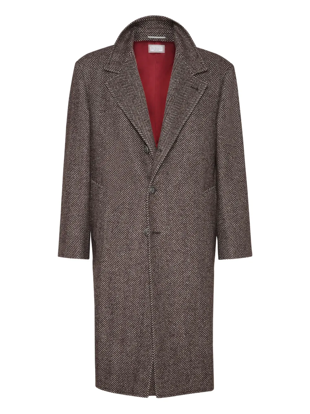 Brunello Cucinelli Jas met visgraat-patroon Bruin
