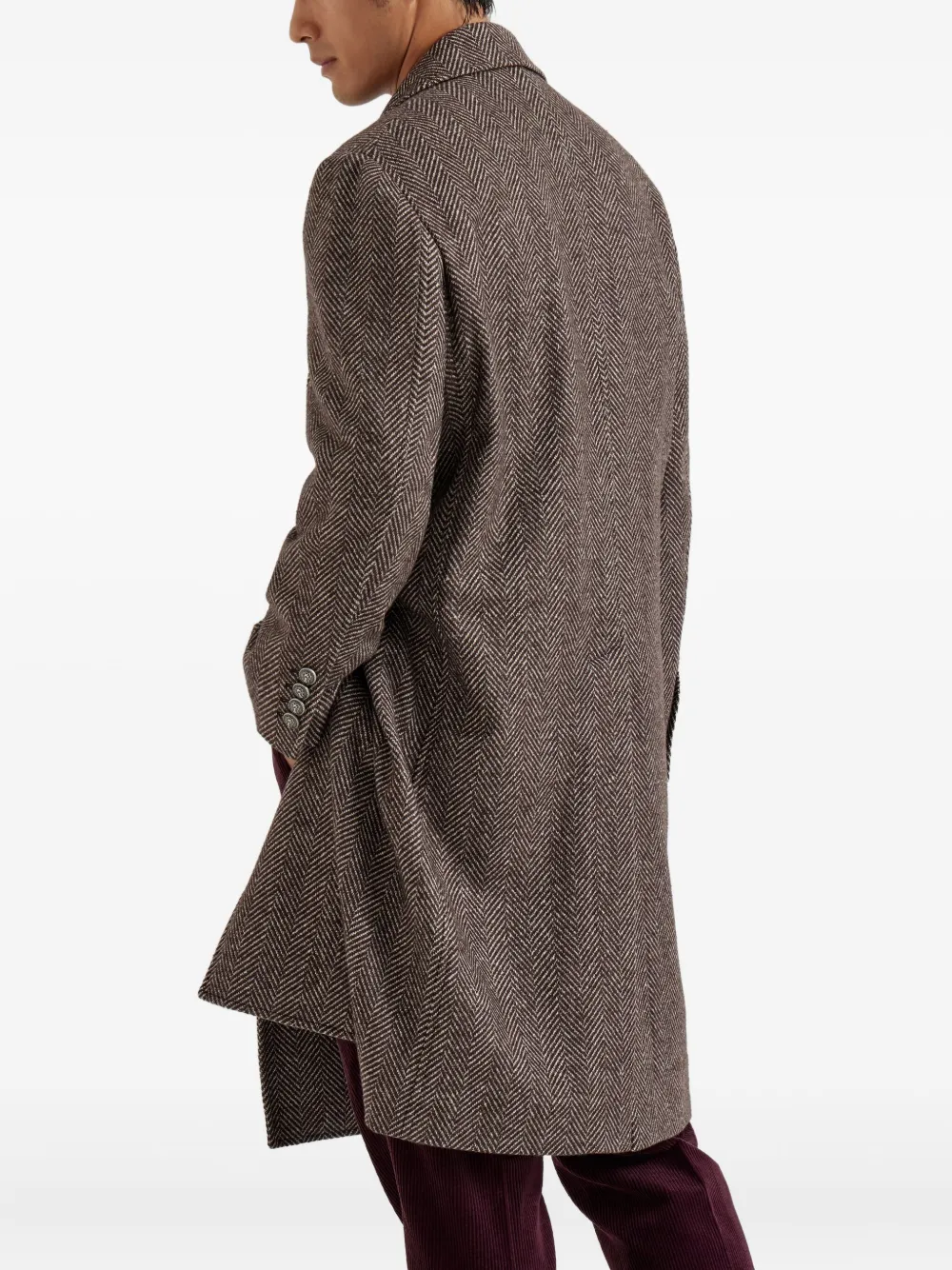 Brunello Cucinelli Jas met visgraat-patroon Bruin
